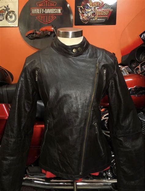 Motorcycle Leather Jacket Large Women Genuine Leather Gem