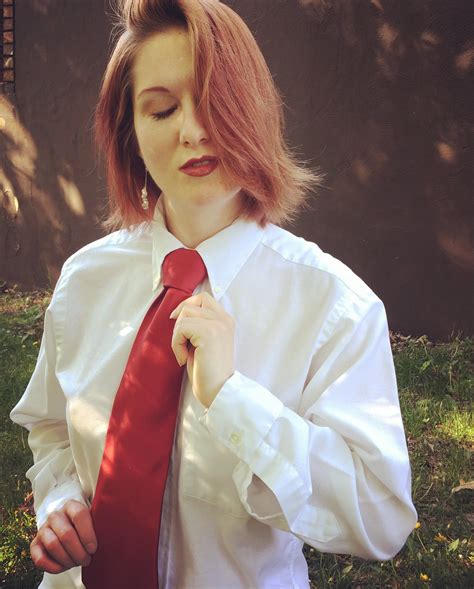 Woman Kat Surth Wearing A Red Tie Outside Red Tie Women Ties Women