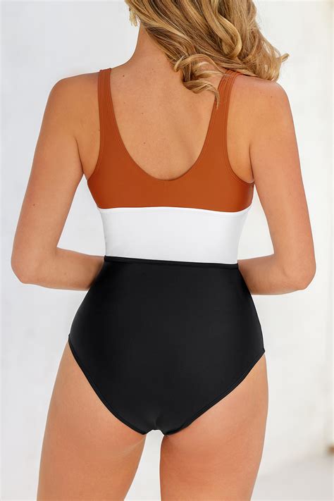 Colorblock Colombia Coast Keyhole One Piece Swimsuit