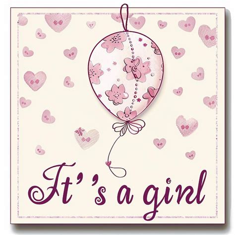 Its A Girl Baby Birth Celebration Card Premium Ai Generated Image