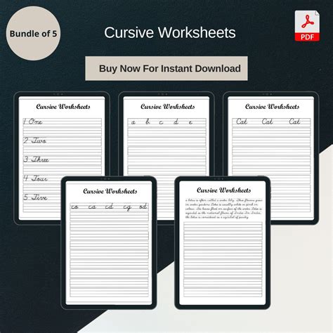 Cursive Worksheets Blank Printable Template in PDF & Word