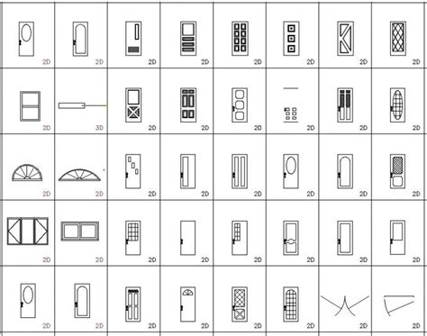 Cad Drawings Details Of Top View Of Types Of Main Doors Cadbull