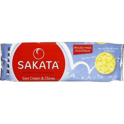 Sakata Rice Crackers Sour Cream Chives G Adelaide S Finest