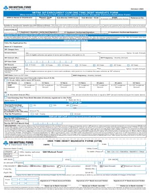 Fillable Online Mitra SIP Enrolment Cum One Time Debit Mandate Form Fax