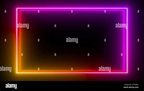 Multi Colored Neon Lamp On A Black Background Halogen Light Simple Figure Blurred Reflection