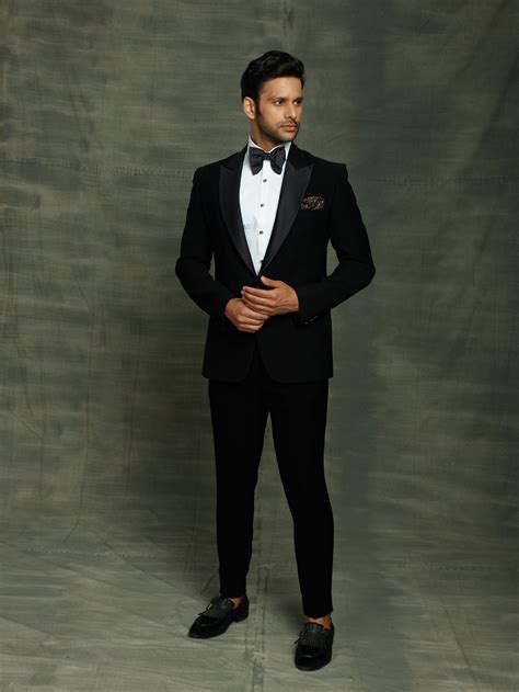 Classic Black Suit With Waist Belt Rechannel Fashions
