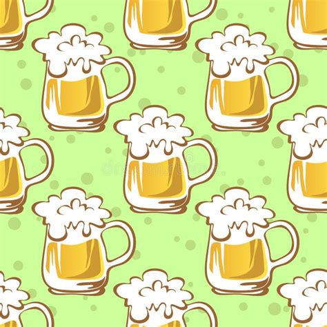 Teste Padrão Sem Emenda Da Cerveja Ilustração do Vetor Ilustração de