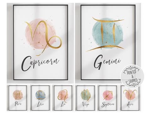 Wall Décor Boho Home Decor Virgo Horoscope Printable Zodiac Sign