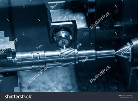 Cnc Lathe Machine Slot Cutting By Stock Photo Shutterstock