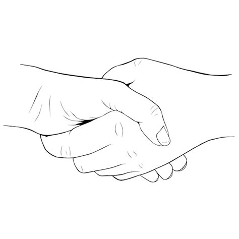 Premium Vector Handshake In Linear Vector Illustration