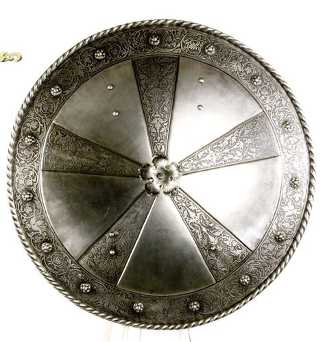 Viktor Bespalko Medieval Round Shield Rondache 16c With Engraved