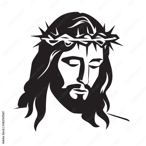 Jesus Christ Hand Drawn Vector Illustration Black Silhouette Svg Of