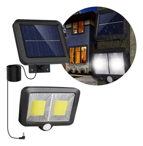 Luz Reflector Panel Solar Exterior Sensor Movimiento Led Cob Color De