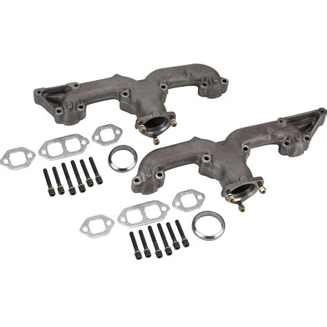 Sbc Chevy 327 350 Corvette Style 2 12 Inch Ram Horn Exhaust Manifolds Pair Ebay