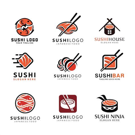 Premium Vector Collection Of Vector Logos Sushi Sushi Vector Logo Set