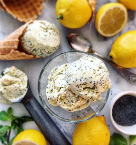 An Ice Cream Sundae With Lemons Mint And Black Pepper Sprinkled On Top