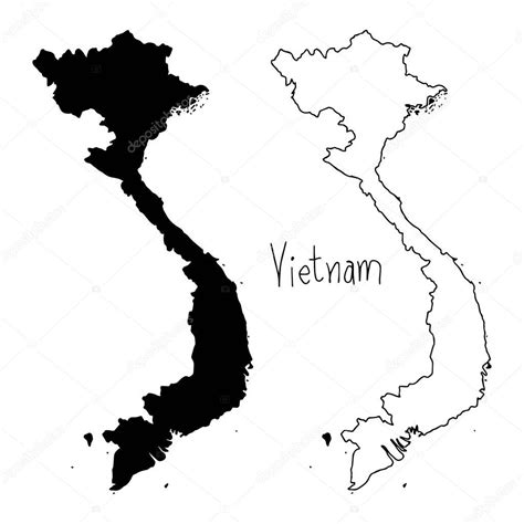 Esquema Y Mapa De Silueta De Vietnam Ilustraci N Vectorial Dibujado A