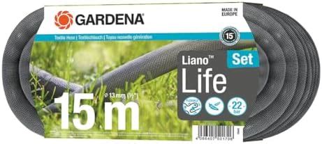 Gardena Liano Life Textilschlauch 1 2 Zoll 15m Set Hochflexibler