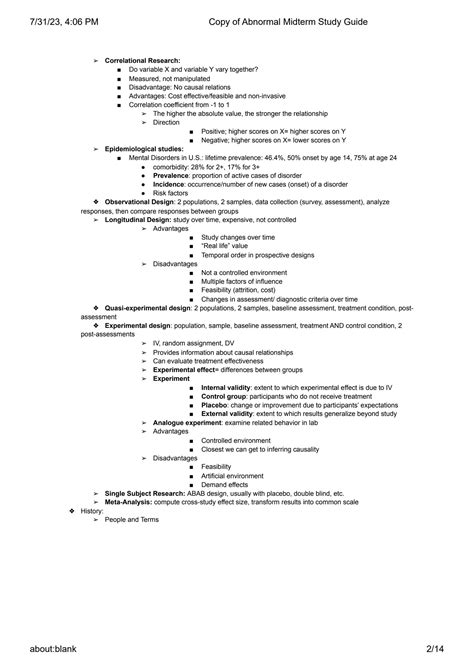 Solution Copy Of Abnormal Midterm Study Guide Abnormal Psychology Psyc