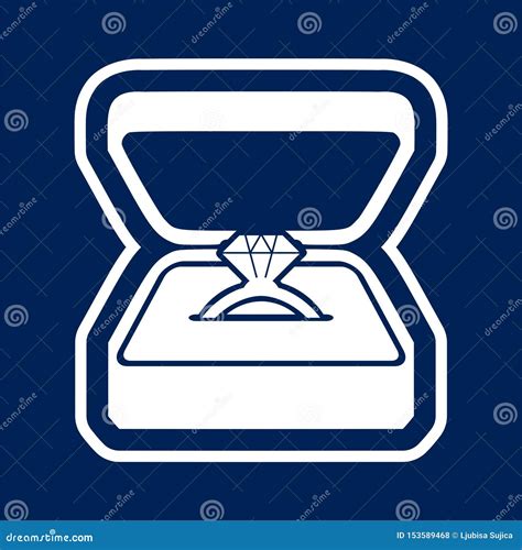 Anillo De Diamante De La Boda En Una Caja Ilustraci N Del Vector