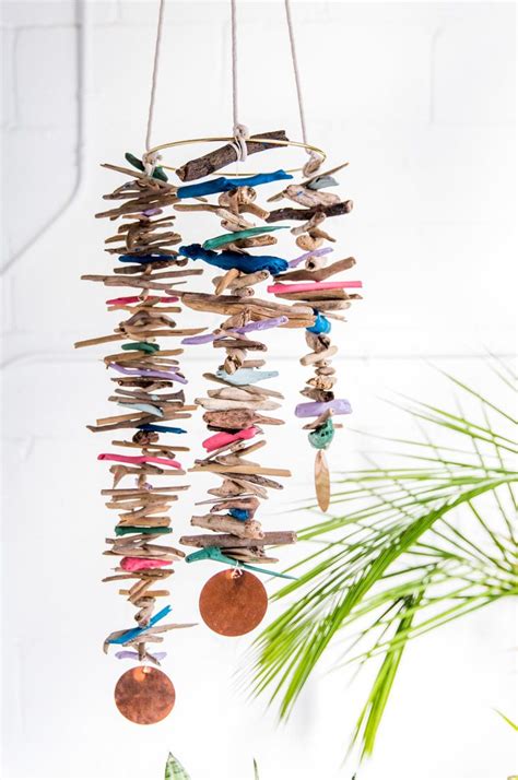 How To Diy Hanging Mobile With Driftwood Mobile Craft Driftwood