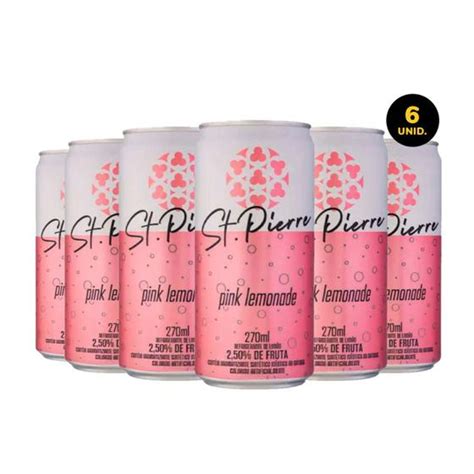 Refrigerante Pink Lemonade St Pierre Pink Lata 270ml 6 Latas St