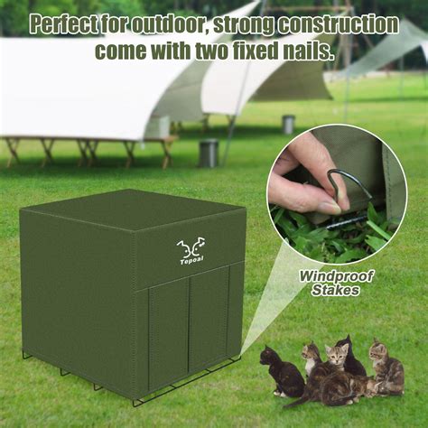 Large Heated Cat House For Outdoor Cats In Winter Tepoal Weatherproof