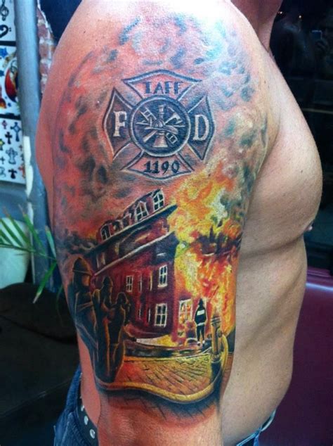 Fire Dept Custom Tattoo Re Pinned By Crossed Irons Fitness Fire