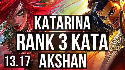 Katarina Vs Akshan Mid Rank Kata Solo Kills Legendary