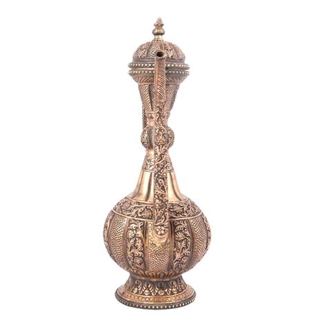 Copper Engraved Vintage Look Surahi With Handle
