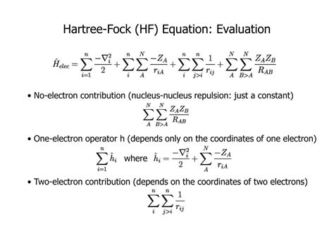 PPT Lecture 11 Quantum Mechanics Hartree Fock Self Consistent Field