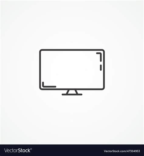 Tv Line Icon Lcd Tv Outline Icon Royalty Free Vector Image
