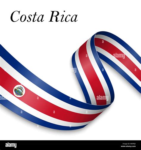 Cinta Ondeando O Banner Con Bandera De Costa Rica Plantilla De Diseño