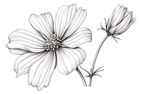 How To Draw A Cosmos Flower Yonderoo