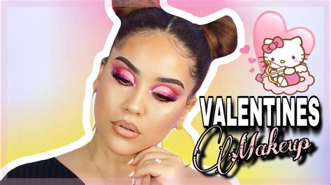 Pink Valentines Day Makeup Beat Tutorial Youtube