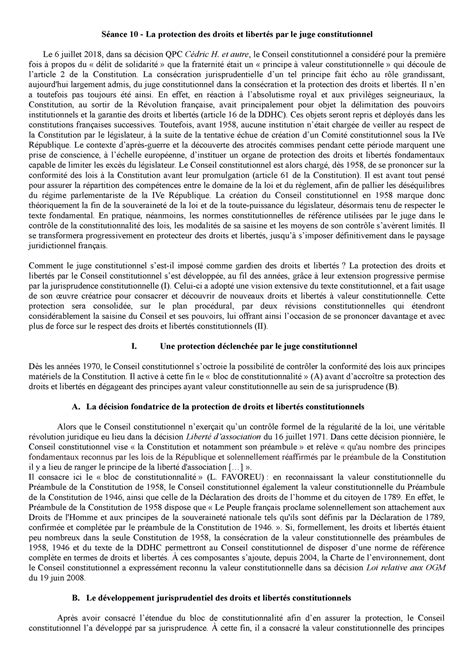 La Protection Des Droits Et Libertés Par Le Juge Constitutionnel Et