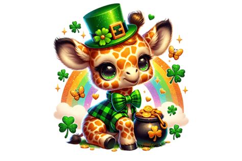 Cute Giraffe St Patricks Day Clipart Graphic By Thedigitalstore247 · Creative Fabrica