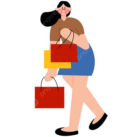 Woman With Shopping Chic Shopper Vector Woman Shopping Fashion Png