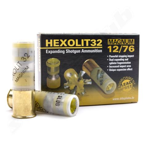 Jagdmunition Ddupleks Hexolit Magnum 32 12 76 32 G 5 Schuss Flintenlaufpatronen Munition