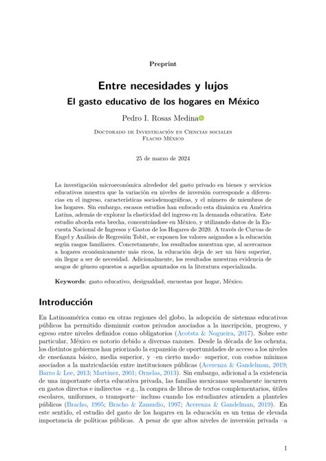 Pdf Entre Necesidades Y Lujos El Gasto Educativo De Los Hogares En