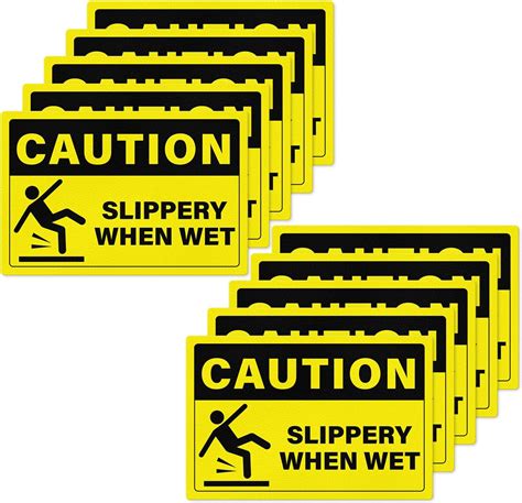 Yikiada Slippery When Wet Sign 12 Inch Self Adhesive