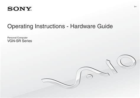 Sony Vaio Vgn Sr Series Operating Instructions Hardware Manual Pdf