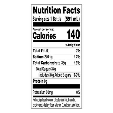 Gatorade Lemon Lime Nutrition Facts Oz Nutrition Ftempo