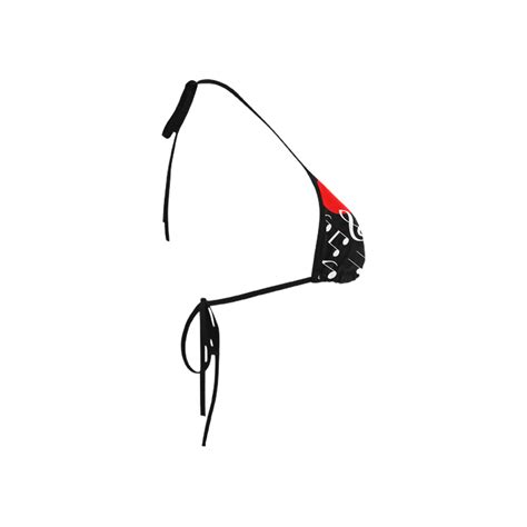 Singing Heart Red Note Music Love Romantic White Custom Bikini Swimsuit Top ID D1916298
