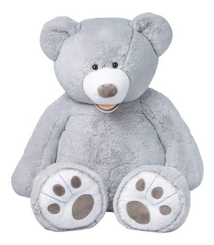 Oso De Peluche Gigante 1 34m Hugfun Pachon Color Gris Meses Sin Intereses