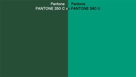 Pantone 350 C Vs Pantone 340 U Side By Side Comparison