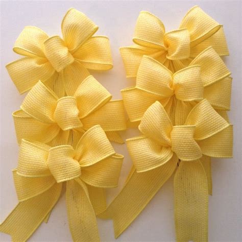 Yellow Decorative Bows Small Yellow Bows Set By Craftsbybeba