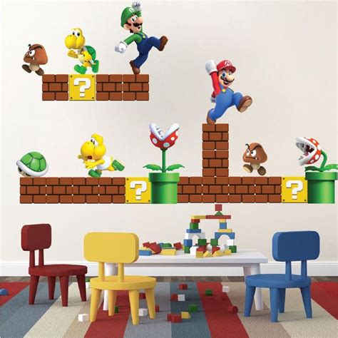 Super Mario Bros Calcoman As De Pared Dise O Video Juego Pared Etsy