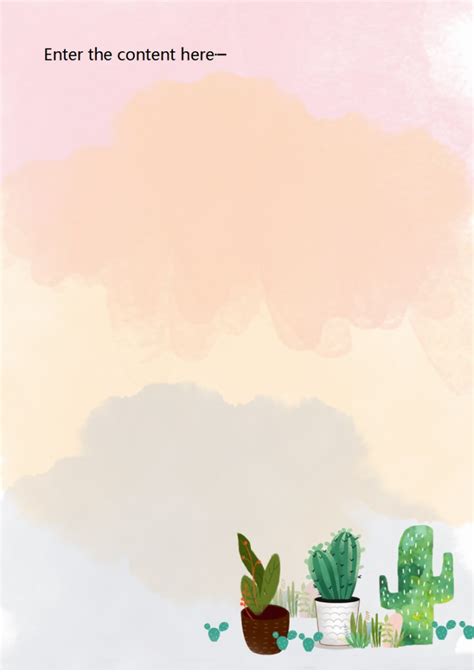 Word Of Fresh Cactus Letter Docx Wps Free Templates