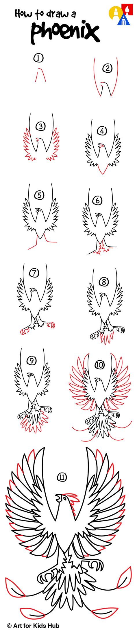 How To Draw A Phoenix Bird Step By Step at Drawing Tutorials